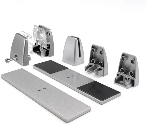 Vista 2 de Soporte de abrazadera de protección contra estornudos, 4 piezas, base de protección para encimeras, soporte de partición de aluminio resistente