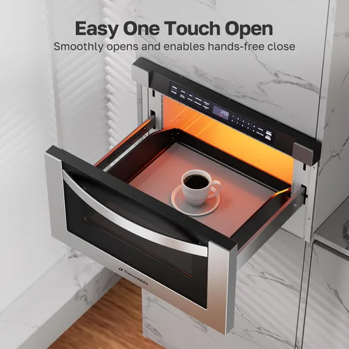Vista 3 de Cajón de microondas integrado de 24 pulgadas, ThermoMate de 1.2 pies cúbicos, cajón de microondas con preajustes automáticos, 1000 vatios con 11