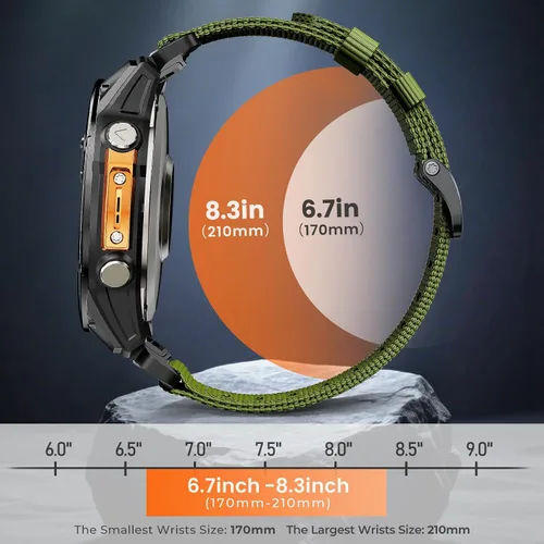 Vista 7 de Compatible con Garmin Fenix 7X/ 6X/ 5X/ 8/8 Pro 51mm/5X Plus/6X Pro/7X pro, Correa de reloj de nylon Quickfit de 26 mm para Tactix 7/Descent Verde