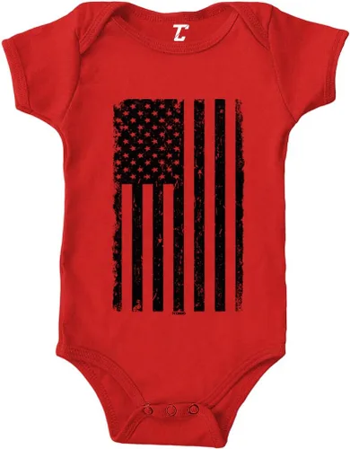 Vista 16 de Tcombo Bandera americana negra envejecida - Body de Estados Unidos Negro - Lámina dorada