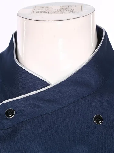 Vista 5 de Aislor Abrigo de chef de manga larga, ropa de chef para mujeres y hombres, abrigos de chef con botones, chaqueta de chef personalizada