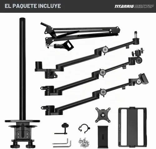 Vista 8 de TARION 4-en-1 Escritorio Live Stream Stand Arm Set Titanrig Live