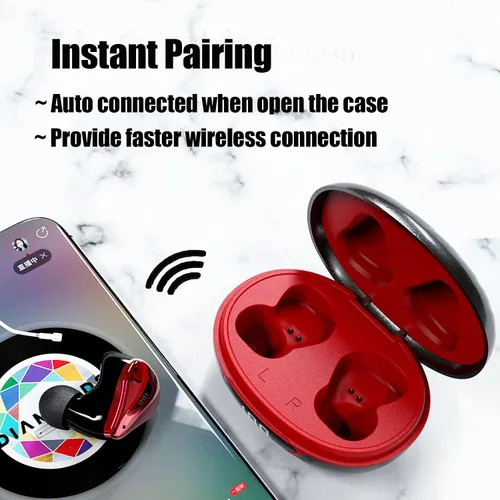 Vista 3 de Xmenha Auriculares inalámbricos azules pequeños para canales auditivos pequeños, micro minúsculos, auriculares inalámbricos Bluetooth discretos