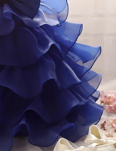 Vista 5 de NNJXD - Vestido de niña con volados y encaje, para fiesta o boda