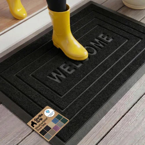 Vista 124 de Gorilla Grip - Tapete WeatherMax todo terreno 100% impermeable, caucho natural, resistente a manchas y decoloración, interior y exterior, fácil