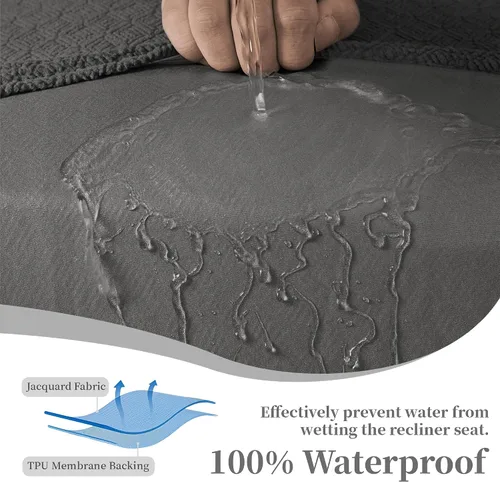 Vista 4 de Fundas de sofá reclinable seccional 100% impermeables para sofá reclinable en forma de L, funda de sofá modular de esquina en forma de L, fundas