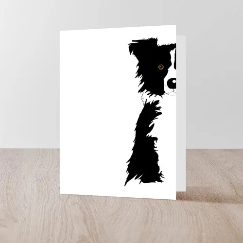 Vista 5 de CafePress Border Collie Tarjetas de felicitación plegadas (paquete de 10) mate