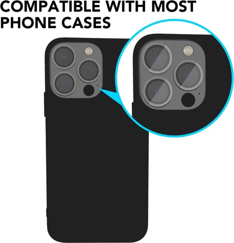 Vista 2 de [Negro] [Paquete de 2] Protector de lente de cámara para iPhone 15 Pro/15 Pro Max, cubierta de cámara de vidrio templado Ultra HD 9H, compatible