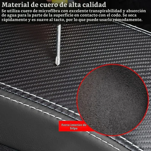 Vista 4 de Funda impermeable para reposabrazos de automóvil Dodge Challenger 2015-2023, resistente a los arañazos, protección de cuero, accesorios de negro