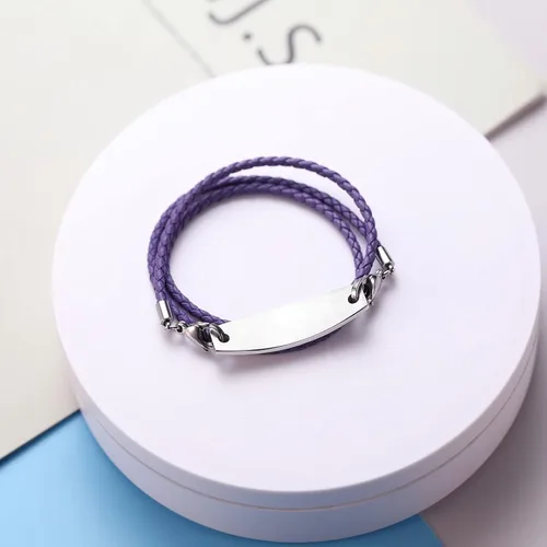 Vista 9 de Pulseras de alerta médica con grabado gratuito para mujeres y hombres con cuerda de cuero Rolo Pulsera de repuesto intercambiable Etiqueta