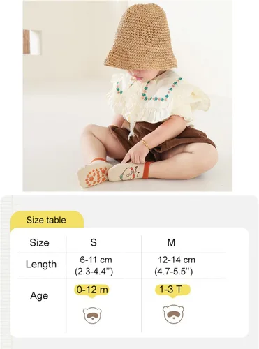 Vista 7 de BEHELE Calcetines antideslizantes para bebés, calcetines antideslizantes para niños y niñas, para recién nacidos, 6 pares