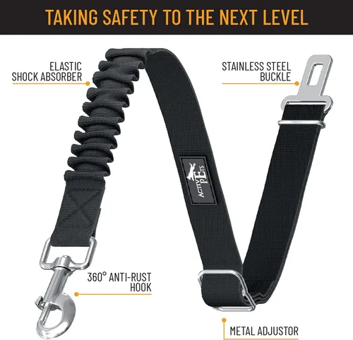 Vista 3 de Active Pets Cinturón de seguridad para perro, arnés de seguridad ajustable para coche, cinturón de seguridad para perros - Cinturones de seguridad