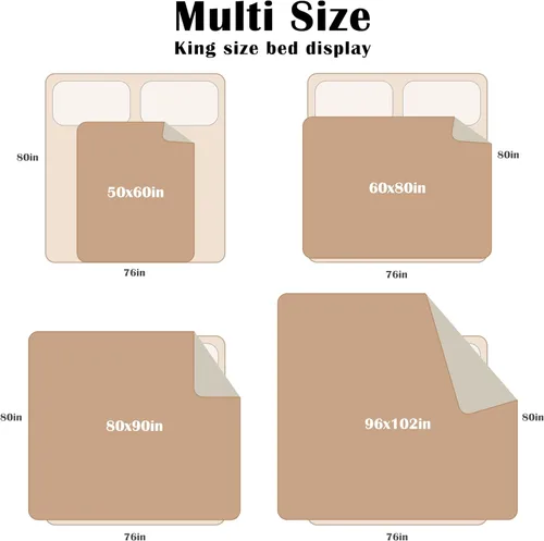 Vista 7 de Catalonia Manta impermeable para cama, protector reversible de forro polar para sofá, muebles, mantas a prueba de fugas para perros 60 x 80 Inch