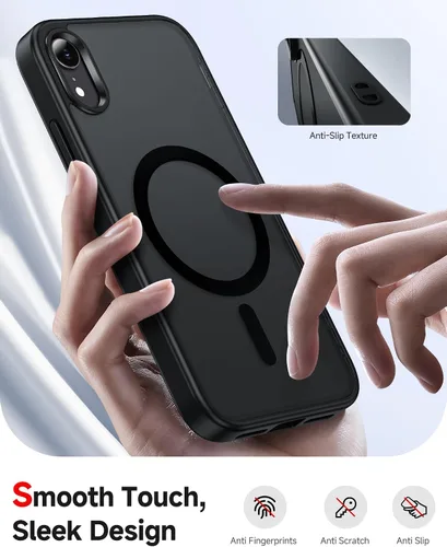 Vista 4 de LeYi Funda para iPhone XR: con protector de pantalla X2 + 2 funda para cámara [compatible con MagSafe] Funda protectora magnética i iphoneXR