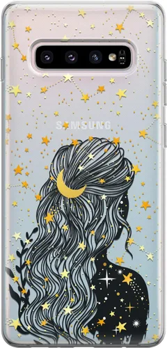 Vista 12 de Funda de teléfono compatible con Samsung Galaxy S25 S24 S23 Ultra S22 Plus S21 FE S20 Note 20 Stars Celestial Magic TPU Crescent Moon Protector