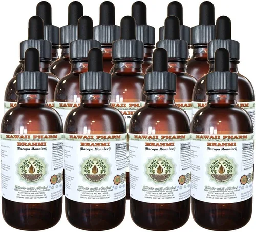 Vista 7 de Hawaii Pharm Brahmi Extracto líquido sin alcohol, Brahmi líquido (Bacopa Monnieri) Suplemento herbario natural de glicerita de hierbas secas enteras