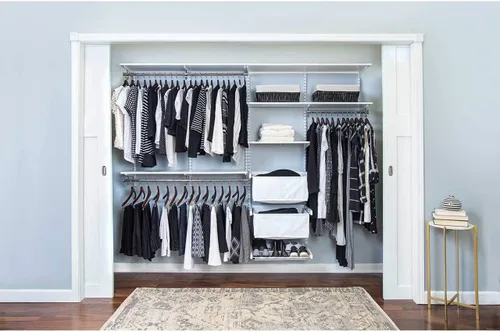 Vista 5 de Organized Living freedomRail - Kit organizador de armario ajustable, 48 a 52 pulgadas, pera chocolate