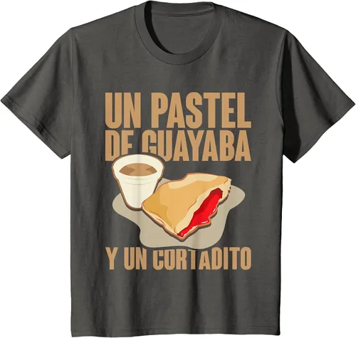 Vista 28 de Funny Cuban Coffee Guayaba Guava Breakfast T Shirt T-Shirt Asphalt Grey