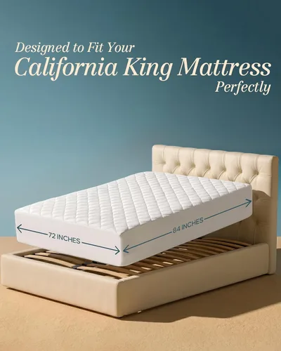 Vista 2 de Utopia Bedding - Funda acolchada para colchón con ajuste elástico, tamaño California King, protector y cubierta de colchón con bolsillo profundo que