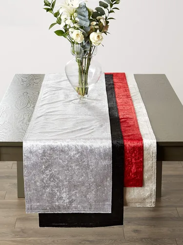 Vista 5 de DII Velvet Collection de mesa, camino de mesa, 14x72 pulgadas, negro