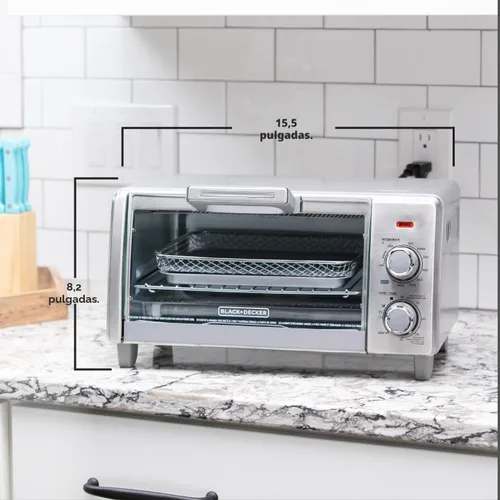 Vista 8 de BLACK+DECKER Crisp 'N Bake Air Fry - Horno tostador de convección para encimera, capacidad media, 4 rebanadas, 5 en 1, se adapta a pizza de 9
