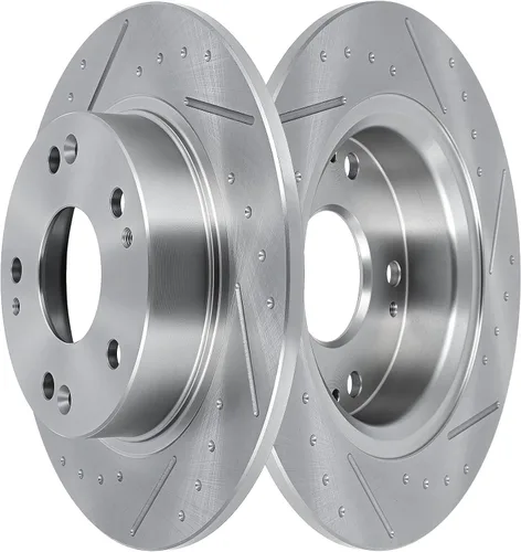 Vista 30 de SCITOO Rotores de freno trasero para Honda para CR-V 2002-2004 Frenos de disco perforados y ranurados Rotores de reemplazo: 31304 Brakes Kit Fit