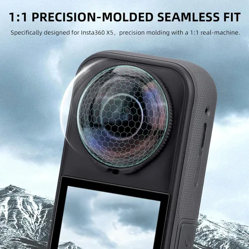 Vista 3 de Protector de lente X5 Premium para Insta360 X5, cubierta protectora de lente de vidrio templado de alta transparencia para cámara protectora Insta