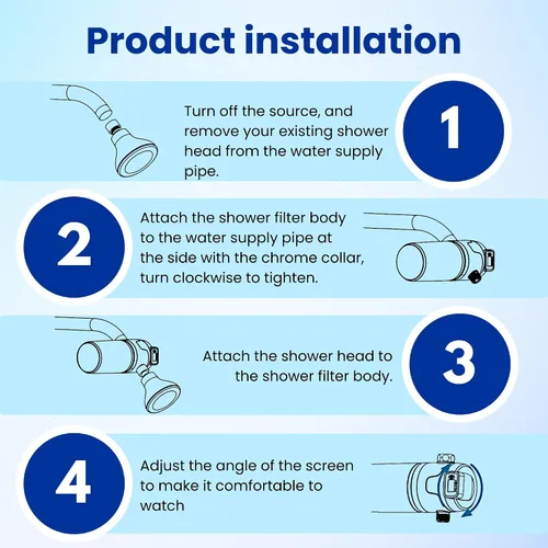 Vista 5 de Life Ionizer El filtro de agua para cabezal de ducha ayuda a eliminar el cloro, filtro de ducha de metales pesados sin cabezal de ducha, filtros