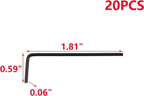 Vista 2 de MY MIRONEY 1.5mm Metric Hex Key Wrench Black L-shape Flat Head Hexagonal Wrench Repairing Tool Pack of 20
