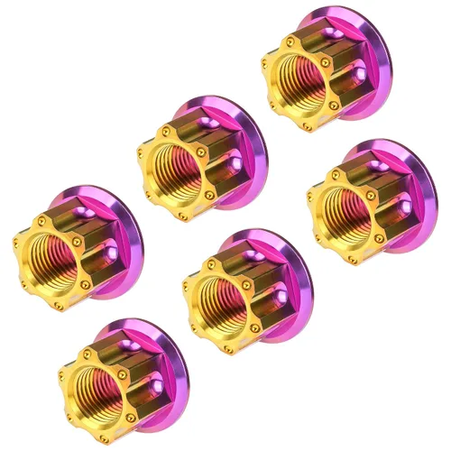 Vista 78 de Tuerca de perno de brida de titanio M6 M8 M10 M12 M14 M16 para bicicleta, motocicleta, eje trasero de automóvil, accesorios de modificación