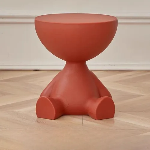 Vista 11 de Mesa auxiliar, mesa auxiliar moderna, mesa de sofá, mesa de noche con base abstracta para espacios pequeños, mesita de noche, decoración del hogar