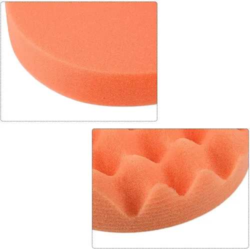 Vista 5 de uxcell Kit de almohadilla de pulido de taladro de espuma de 3 pulgadas, 2 piezas planas, 2 almohadillas de esponja onduladas, 1 almohadilla de lana