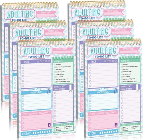 Vista 14 de Glenmal Paquete de 6 Libretas de Tareas Sin Fecha, Libreta de Tareas Diarias, Planificador Diario, 180 Hojas para Adultos, Estudiantes, Oficina