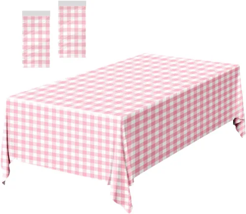 Vista 16 de Paquete de 2 Manteles de Plástico Beige Desechables Cubiertas de Mesa Mantel Rectangular Beige para Fiesta Baby Shower Boda Cumpleaños Mantel