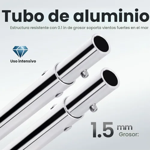 Vista 5 de KING BIRD Toldo Superior de Barco Bimini de 3-4 Arcos Protección Solar Toldo de Barco Impermeable Marco de Aluminio Inoxidable de 1 Pulgada 46