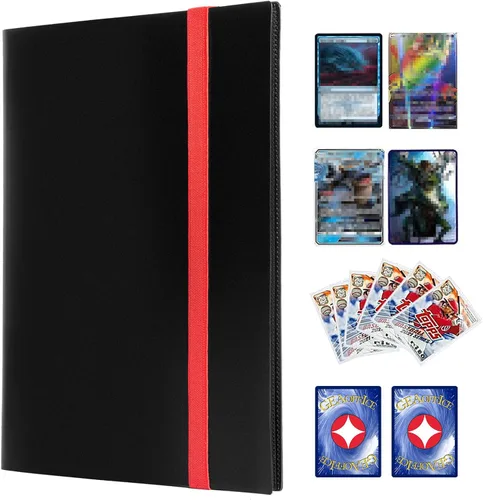 Vista 6 de GEAoffice Carpeta de tarjetas, 9 bolsillos, carpeta de álbum de tarjetas intercambiables, carpeta de bolsillo de carga lateral 360 para tarjetas