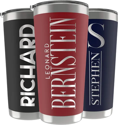 Vista 16 de Regalos personalizados para hombres, 30 onzas, vasos personalizados con tapa, azul marino, tazas de café de viaje aisladas, juego de popote