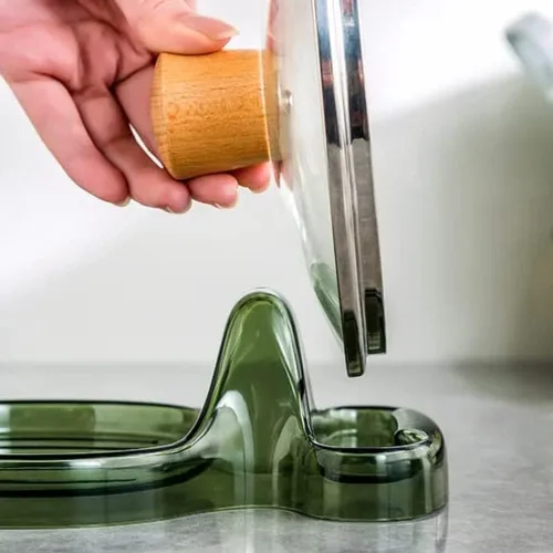 Vista 7 de Espátula de cocina multifunción, soporte para espátula de cocina multifuncional, soporte para cucharas con soporte para tapa, espátula de cocina