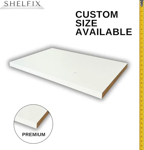 Vista 6 de Estantes blancos personalizados cortados a medida 3/4" - Estante de gabinete de tamaño personalizado - Estantes de melamina cortados a medida 3/4