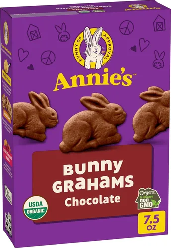 Vista 28 de Annie's Organic Chocolate Bunny Graham Snacks, 7.5 onzas Sabor a chocolate, USDA orgánico y sin OMG, sin sabores artificiales ni jarabe de maíz
