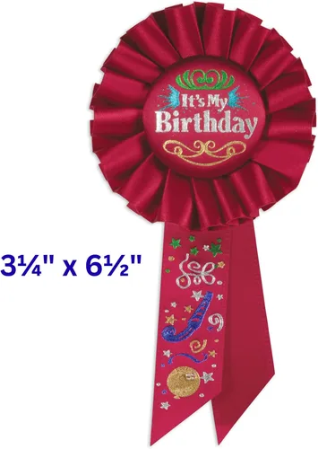 Vista 3 de Beistle It's My Birthday Rosette Party Item, 3-1/4 pulgadas x 6-1/2