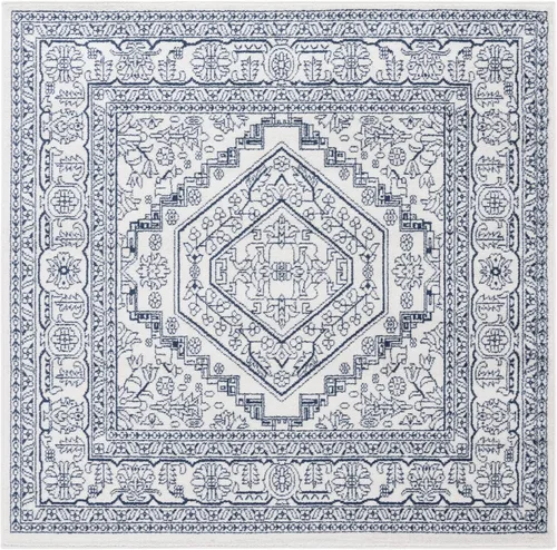Vista 97 de SAFAVIEH ADR108B - Tapete de la colección Adirondack, 2 pies 1 pulgada x 6 pies, marfil y plateado, diseño de medallón oriental, no desprende