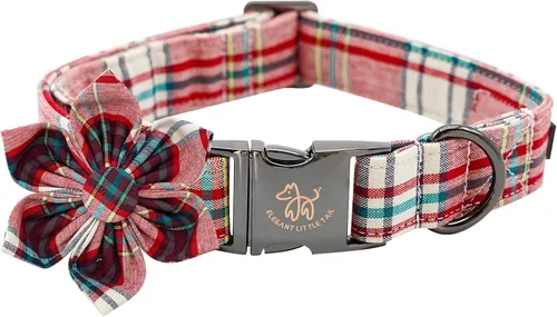 Vista 32 de Elegant little tail Collar de perro de San Patricio con flor, collares de perro con flores, trébol verde, regalo para mascotas, collares ajustables