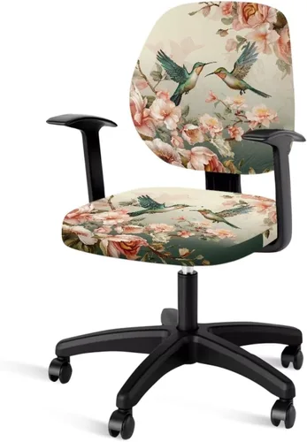 Vista 39 de Talayituse - Funda para silla de oficina o computadora con estampado de estrellas de playa, funda de asiento dividida elástica, extraíble y lavable