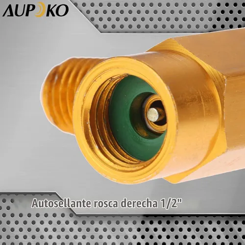 Vista 6 de R134A - Grifo de lata autosellante, rosca hembra de 1/2" RH x conector