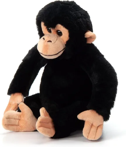 Vista 8 de The Petting Zoo Peluche de chimpancé, regalos para niños, animales salvajes del zoológico Onez, juguete de peluche de chimpancé de 12 pulgadas