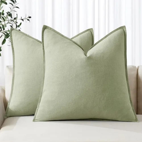 Vista 10 de MIULEE - Juego de 2 fundas de almohada decorativas de lino, estilo bohemio, rústico, neutral, para sofá, cama, 16 x 16 pulgadas, color marrón