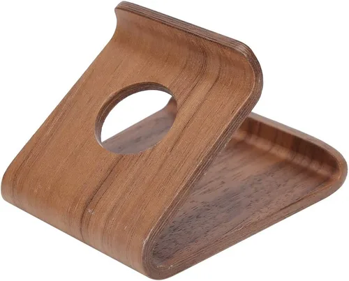 Vista 3 de Rodipu Soporte de madera para teléfono - Soporte para teléfono celular y tableta (nogal)