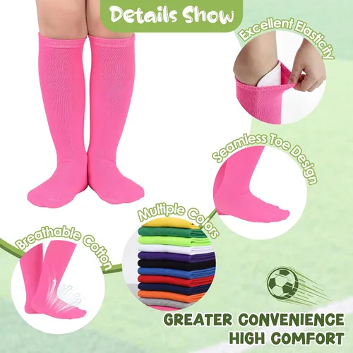 Vista 3 de American Trends 2 pares de calcetines de sóftbol para niños pequeños Rosa fuerte