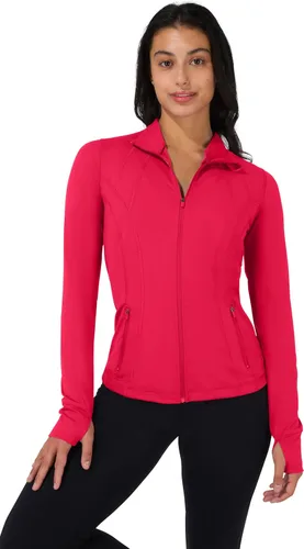Vista 28 de 90 Degree By Reflex Chaqueta ligera atlética con cremallera completa, ajuste delgado, para correr, con aberturas para los pulgares Negro